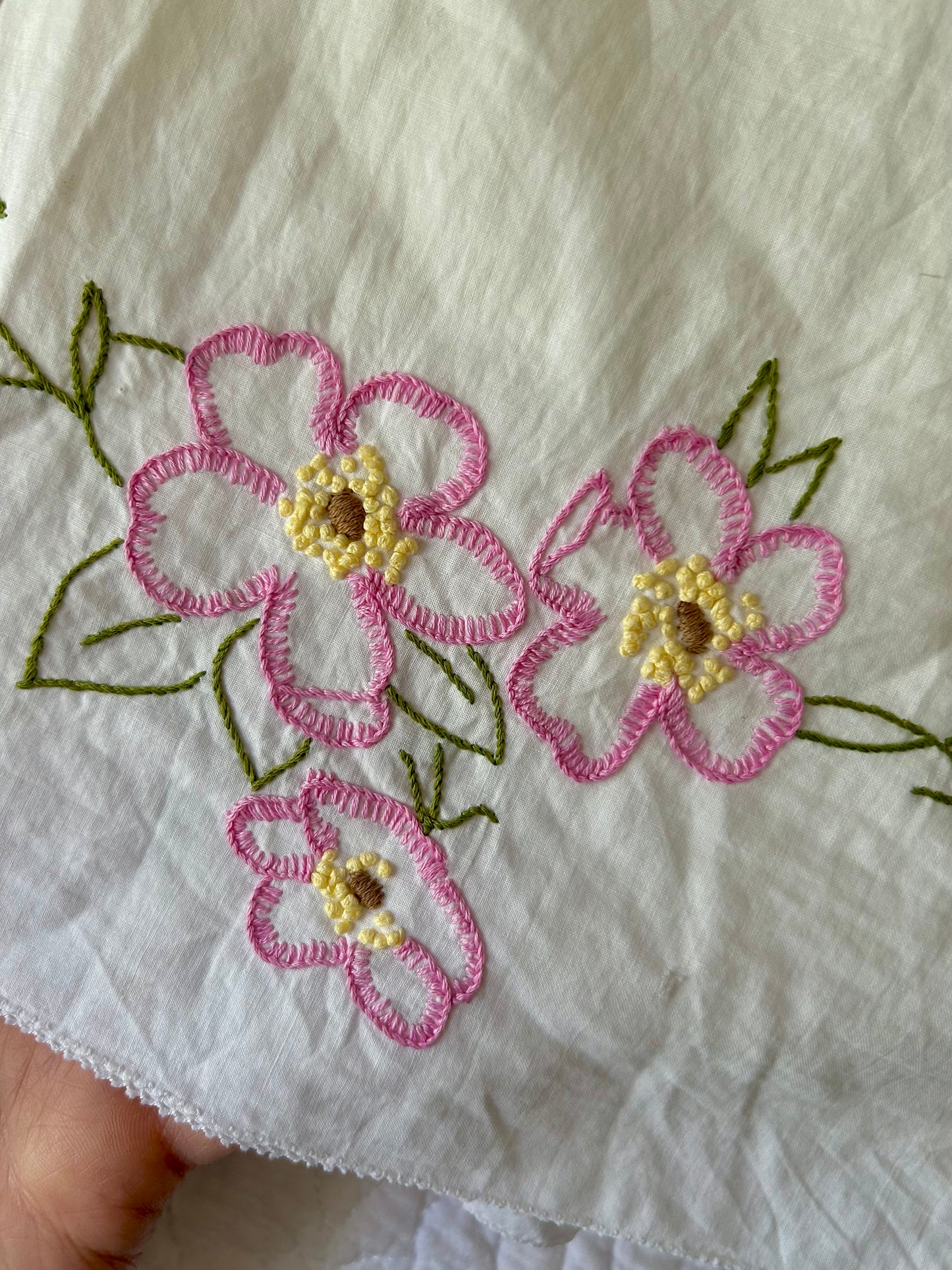 Handmade vintage pillowcase lovey 🌺