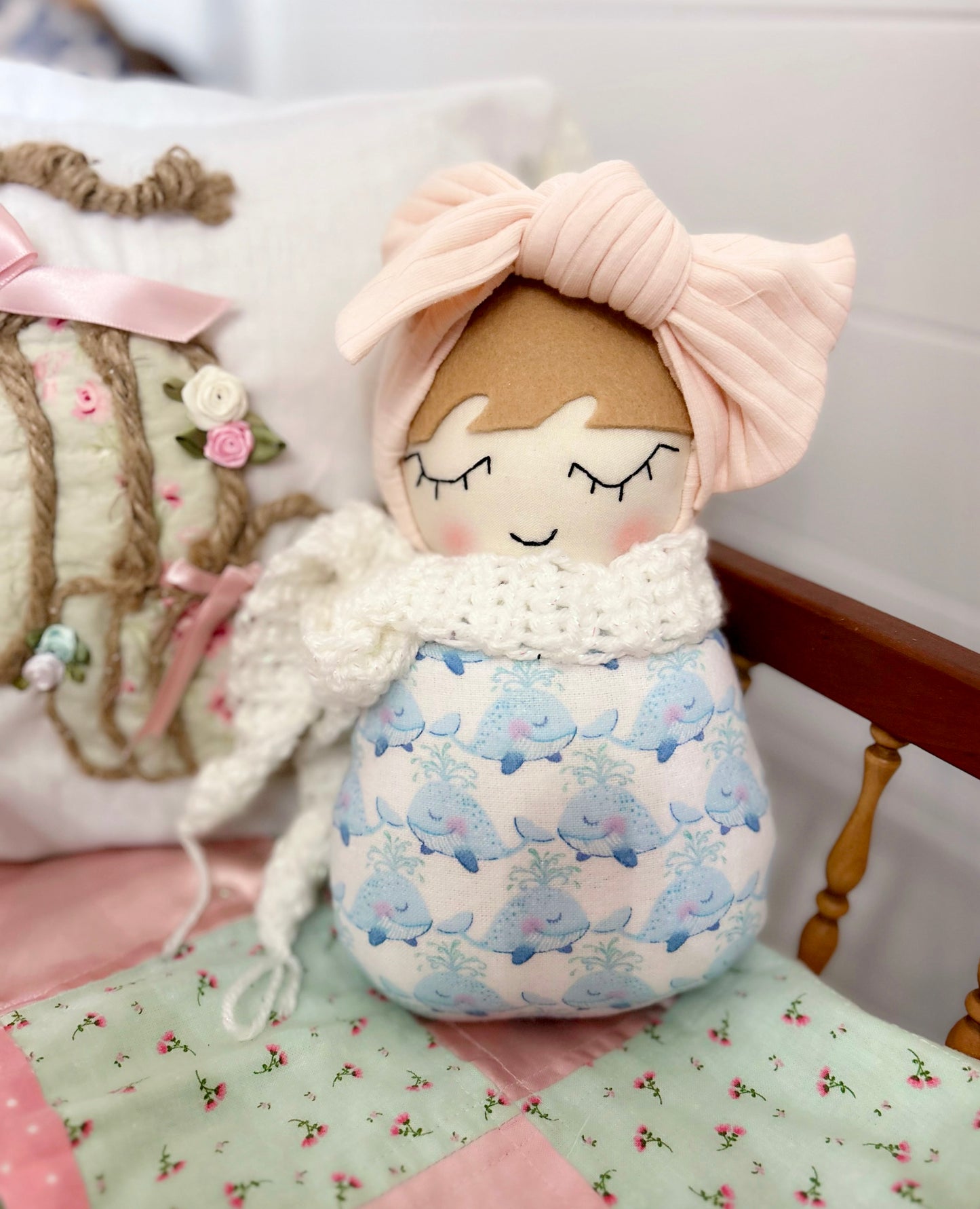 Handmade Ocean Swaddle Baby - Whales