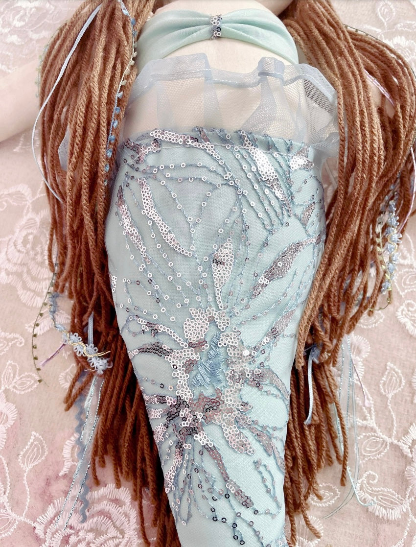 Adella Mermaid Doll, Heirloom Mermaid Doll, Handmade Mermaid Doll, Cloth Mermaid Doll, First Doll, Rag Doll