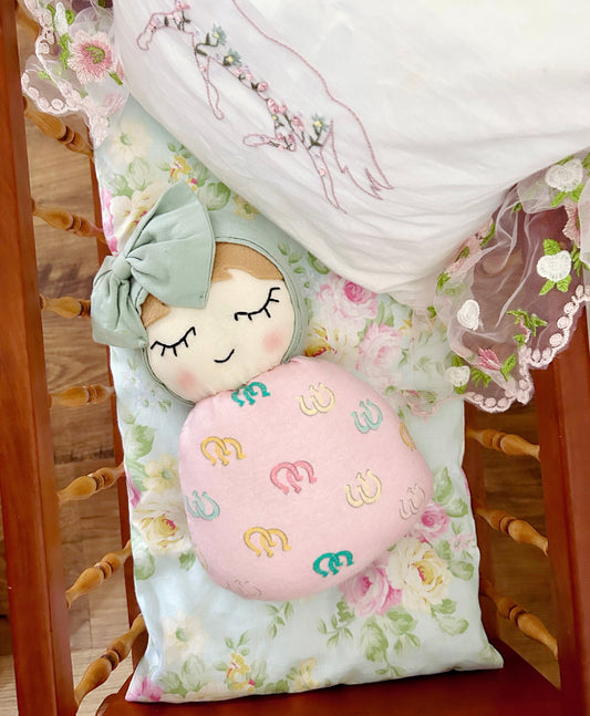 Handmade Cowgirl Swaddle Baby - Pink Horseshoes