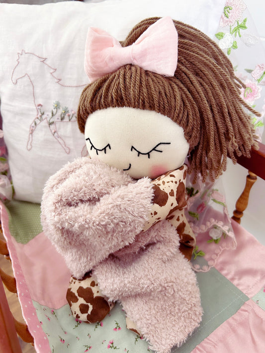 Handmade cowgirl snuggle baby - Cowhide🐴