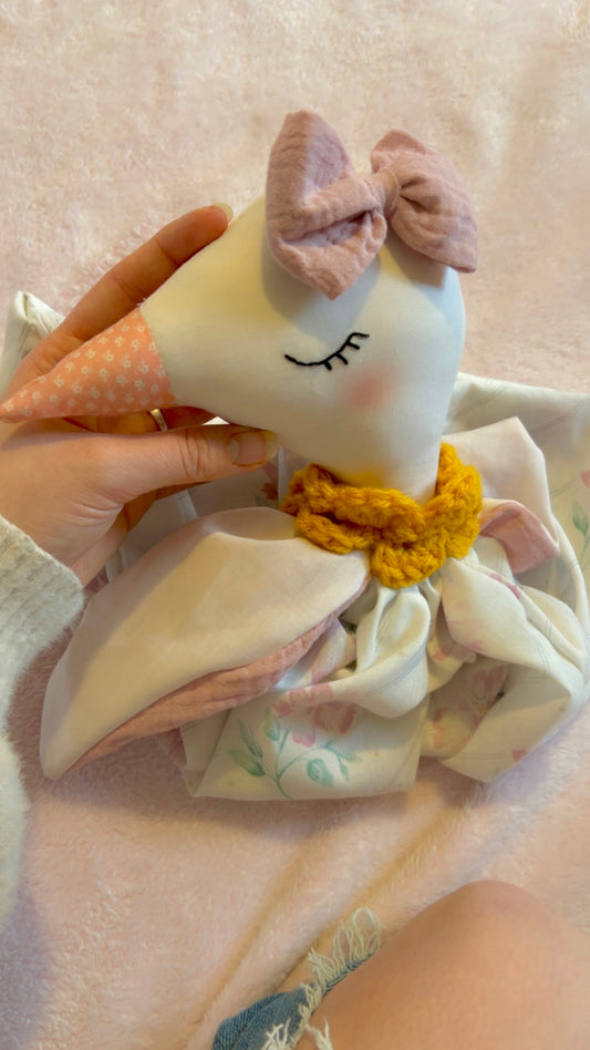 Handmade pink goose lovey 🪿