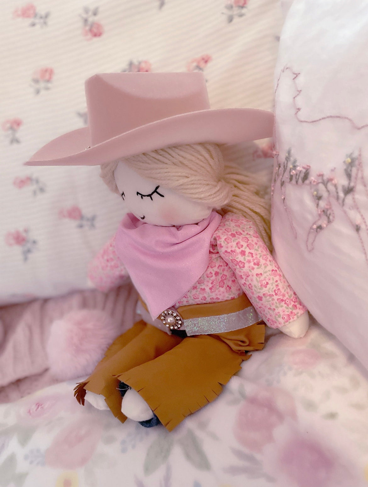 Handmade Cowgirl Doll, Heirloom Doll, Rag Doll