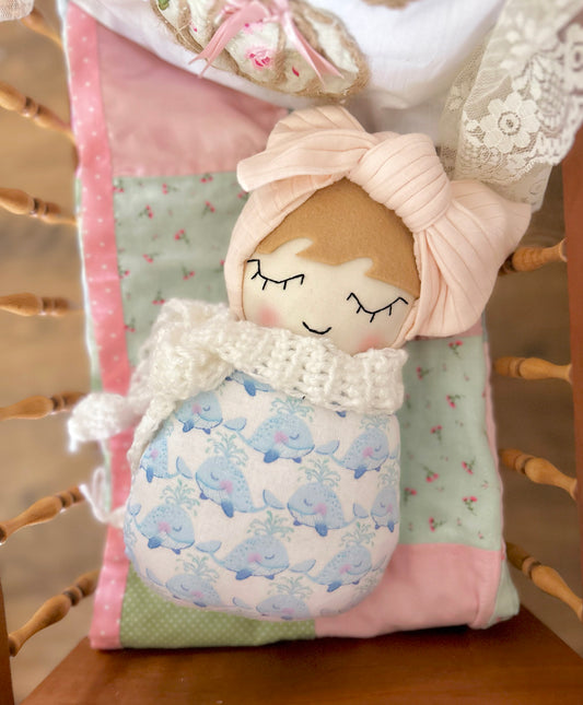 Handmade Ocean Swaddle Baby - Whales