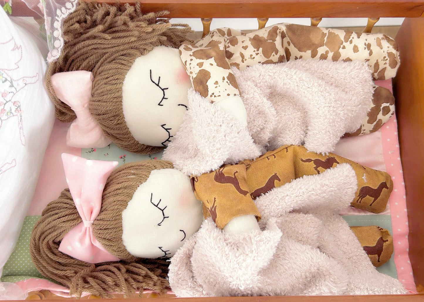 Handmade cowgirl snuggle baby - Cowhide🐴