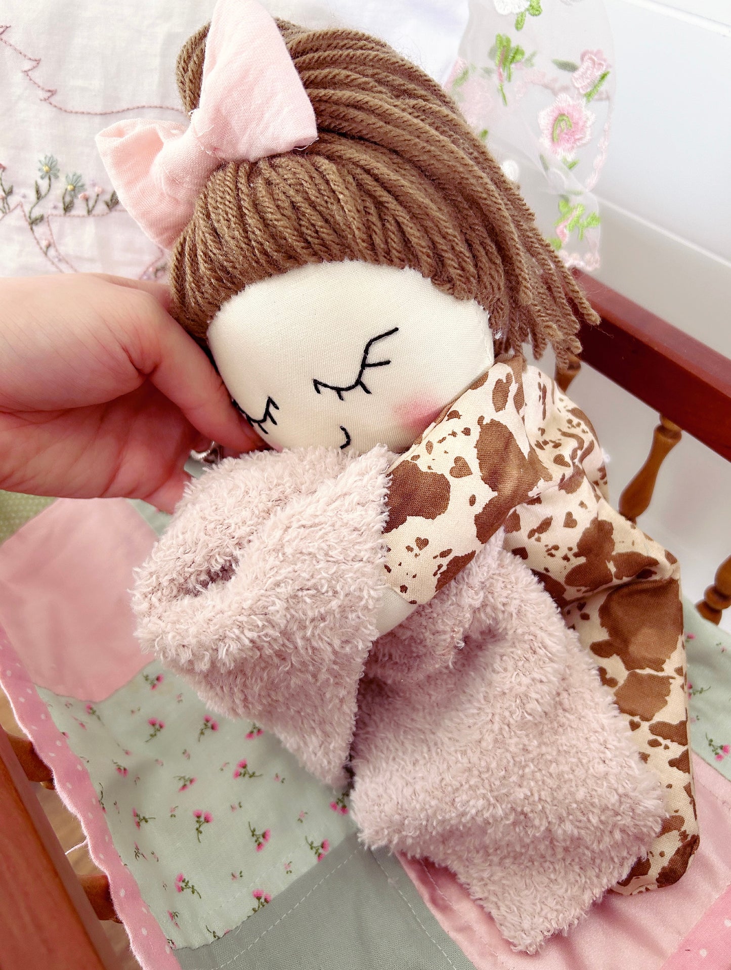 Handmade cowgirl snuggle baby - Cowhide🐴